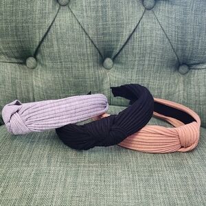 Stylish Black, Gray, and Tan Knotted Headbands